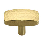 M Marcus Heritage Brass Hammered Design Rectangular Cabinet Knob 47mm